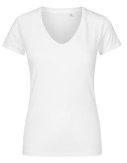 Damen V-Neck T-Shirt, Gekämmte Baumwolle