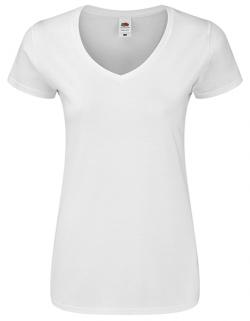 Damen Shirt Iconic 150 V Neck T, ringgesponnene Baumwolle
