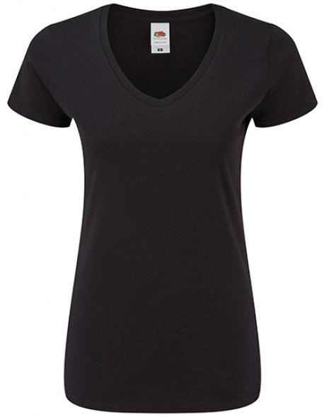Damen Shirt Iconic 150 V Neck T, ringgesponnene Baumwolle