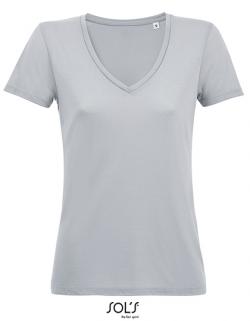 Damen Shirt Women´s Flowy V-Neck T-Shirt Motion