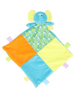 Baby Multi Coloured Comforter with Rattle - Elefantendecke