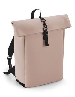 Matte PU Roll-Top Backpack 28x43x13 cm