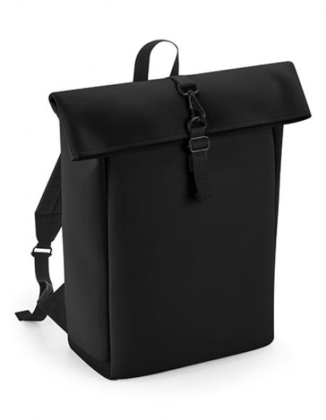 Matte PU Roll-Top Backpack 28x43x13 cm