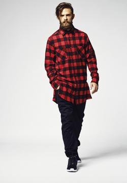 Side-Zip Long Checked Flanell Shirt S bis XXL