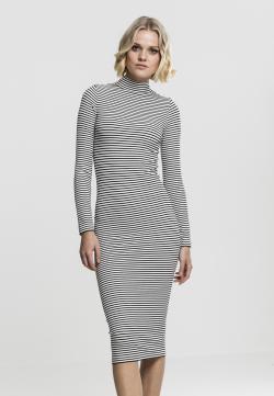 Ladies Striped Turtleneck Dress XS bis XL