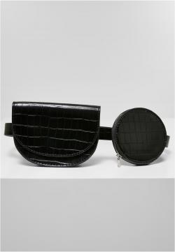Croco Synthetic Leather Double Beltbag One Size