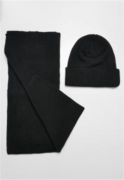 Recycled Basic Beanie and Scarf Set One Size
