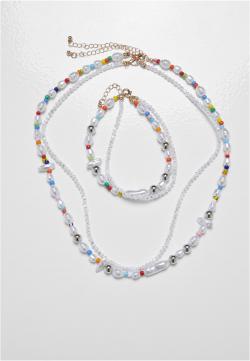 Various Pearl Layering Necklace and Anklet Set One Size