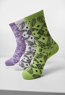 Bandana Pattern Socks 3-Pack Socken