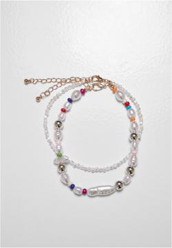 Various Pearl Layering Anklet Fußkettchen