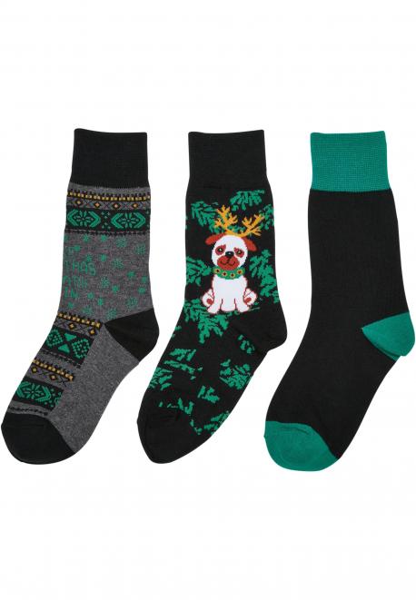 Christmas Dog Socks Kids 3-Pack Kinder-Strümpfe