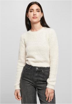 Ladies Cropped Feather Sweater Damen Strickpullover