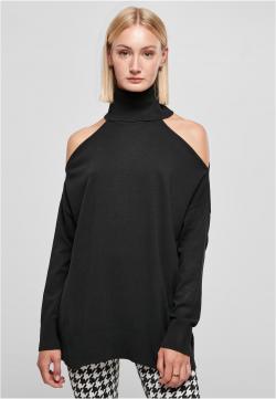 Ladies Cold Shoulder Turtelneck Sweater Rollkragenpullover