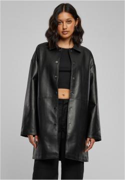 Ladies Faux Leather Coat Damenmantel
